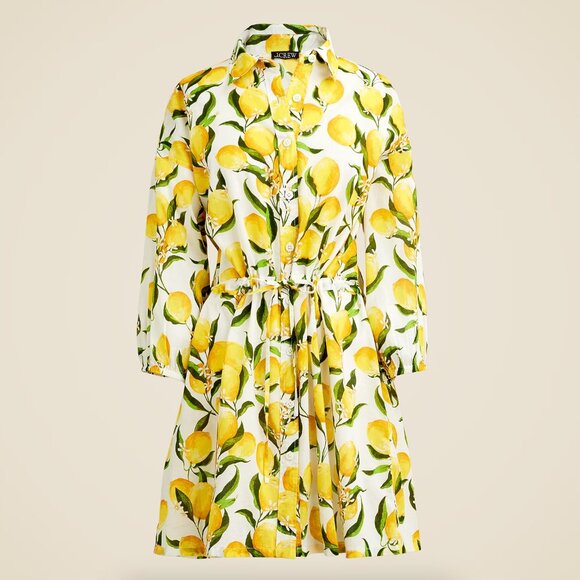 J.Crew Cinched Shirt-Dress in Limoncello 100% Organic Cotton Voile — XL - Picture 2 of 14